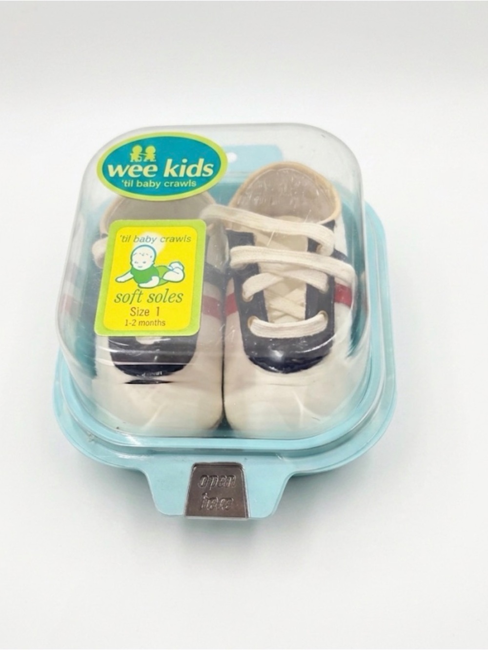 Soft Soles Baby Shoes in White and Navy